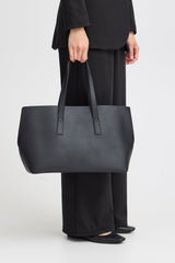 STRUCTURED BLACK TOTE BAG Accessories ICHI 