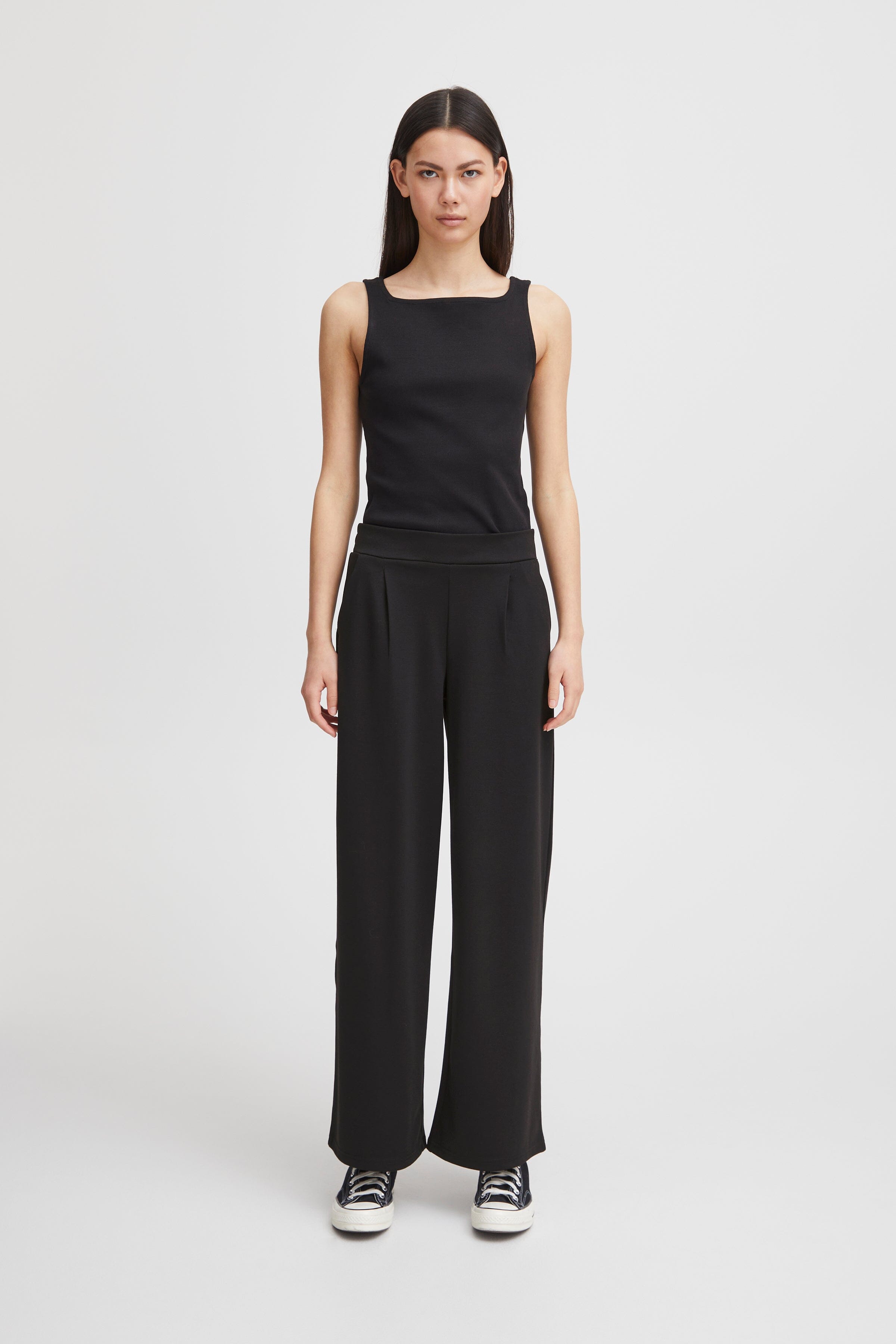 KATE STRAIGHT LEG TROUSER (BLACK) PANT ICHI 