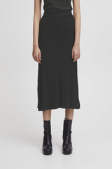 ELEVATED BLACK KNIT MIDI SKIRT Skirt ICHI 