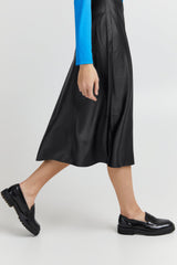 BLACK MIDI SILKY SKIRT Skirt ICHI 