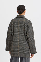 RELAXED FIT PLAID COAT Jacket B YOUNG 