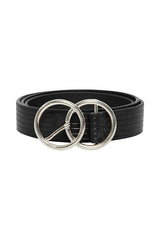 BLACK TEXTURED BELT Accessories ICHI 