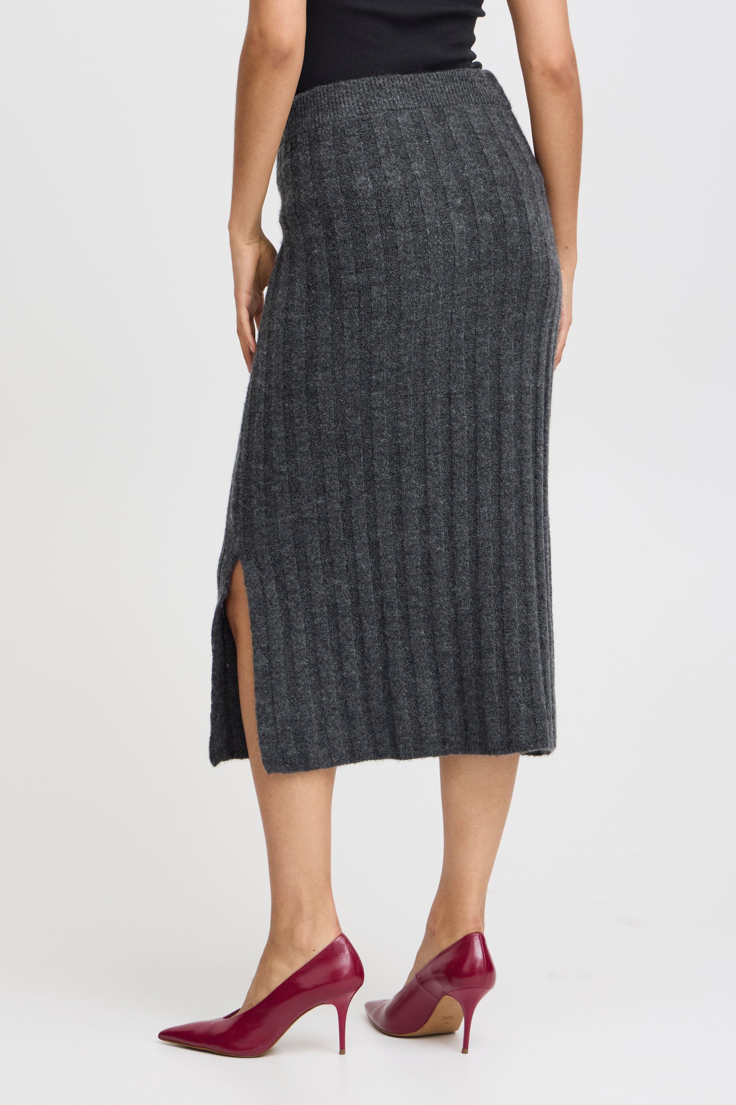 DARK GREY KNIT MIDI SKIRT Skirt B YOUNG 