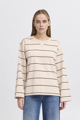 KALA STRIPE LONG SLEEVE (CREAM) Sweater ICHI 