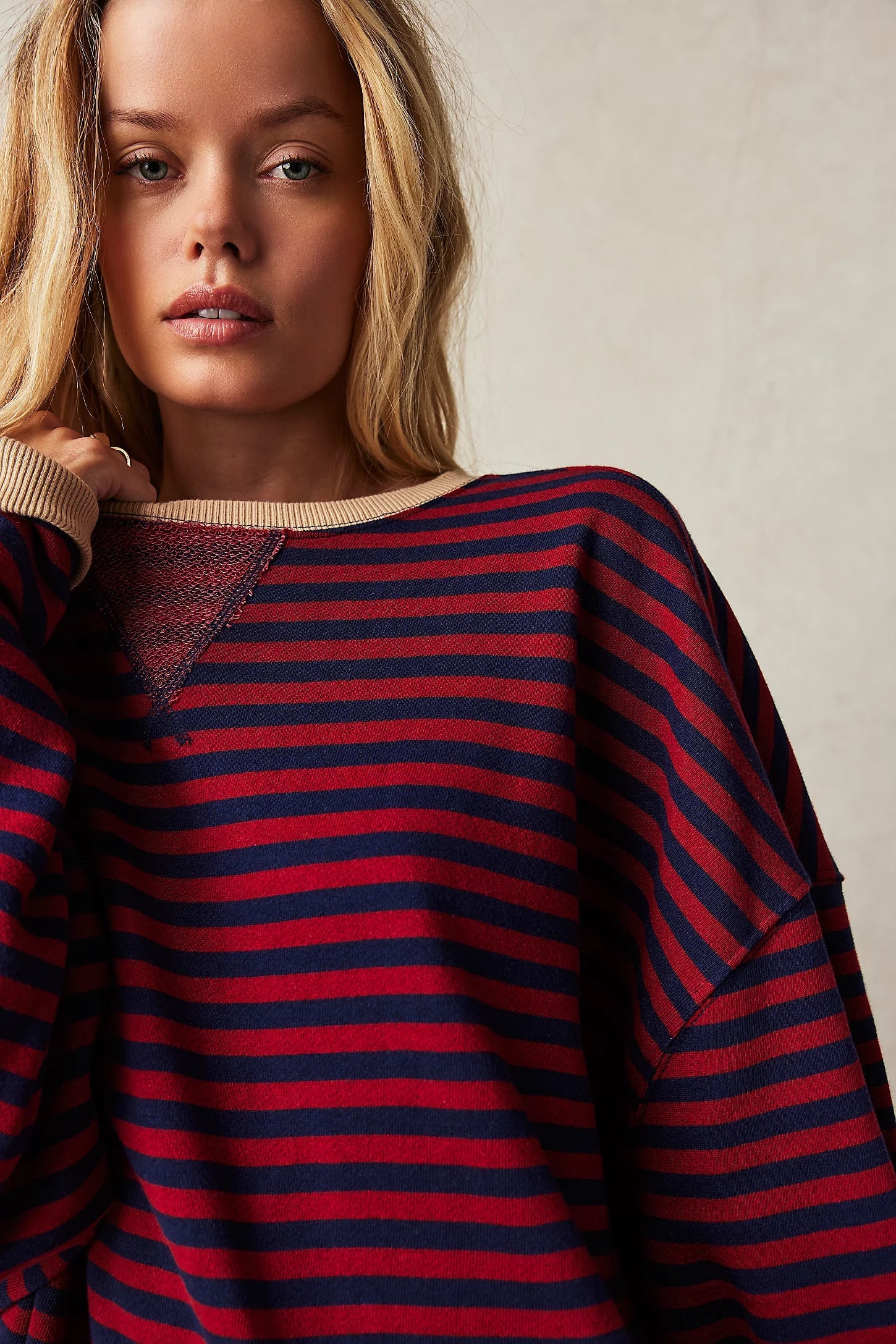 CLASSIC STRIPED OVERSIZED CREWNECK (NAUTICAL) Sweater FREE PEOPLE 