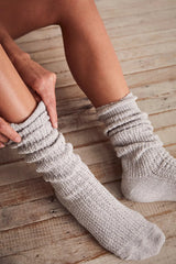 STAPLE SLOUCH SOCKS (GREY) Accessories FREE PEOPLE 