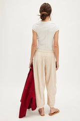 FREE PEOPLE HIGH ROAD BARREL (CREAM) PANT FREE PEOPLE 