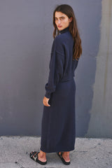 HAILEE SWEATER & SKIRT SET (NAVY) SET FREE PEOPLE 