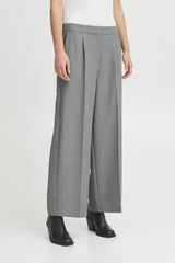 GREY ELASTIC WAIST TROUSER PANT ICHI 