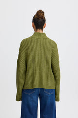 OLIVE CABLE KNIT TURTLENECK SWEATER Sweater ICHI 