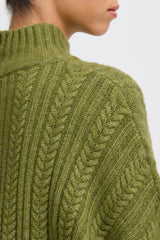 OLIVE CABLE KNIT TURTLENECK SWEATER Sweater ICHI 