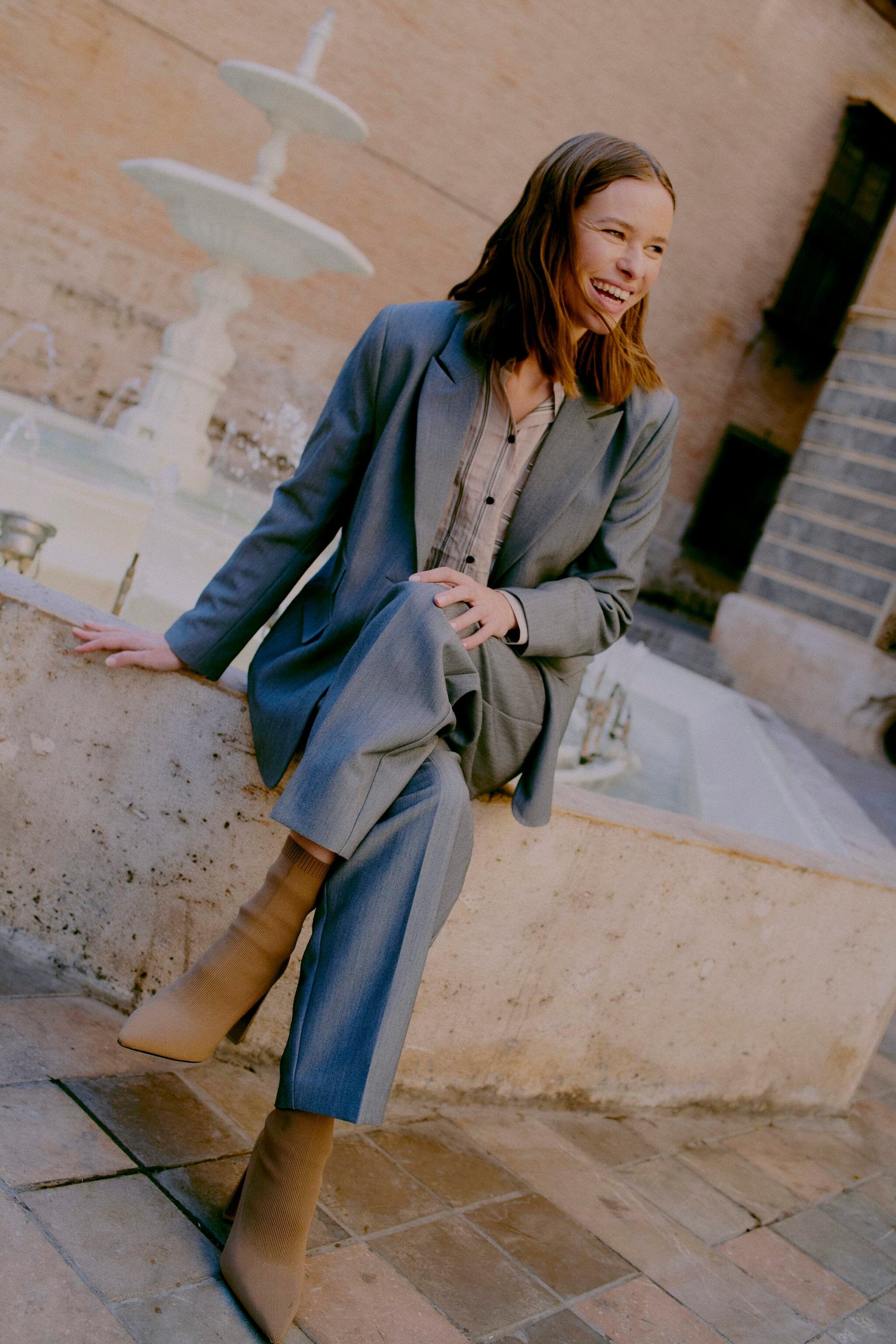 RELAXED FIT GREY BLAZER Blazer ICHI 