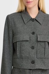 GREY CROP BLAZER Blazer B YOUNG 