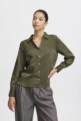 ELEVATED OLIVE OFFICE BLOUSE Top B YOUNG 