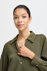 ELEVATED OLIVE OFFICE BLOUSE Top B YOUNG 