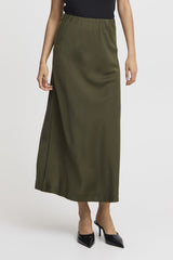 OLIVE SILKY MIDI SKIRT Skirt B YOUNG 