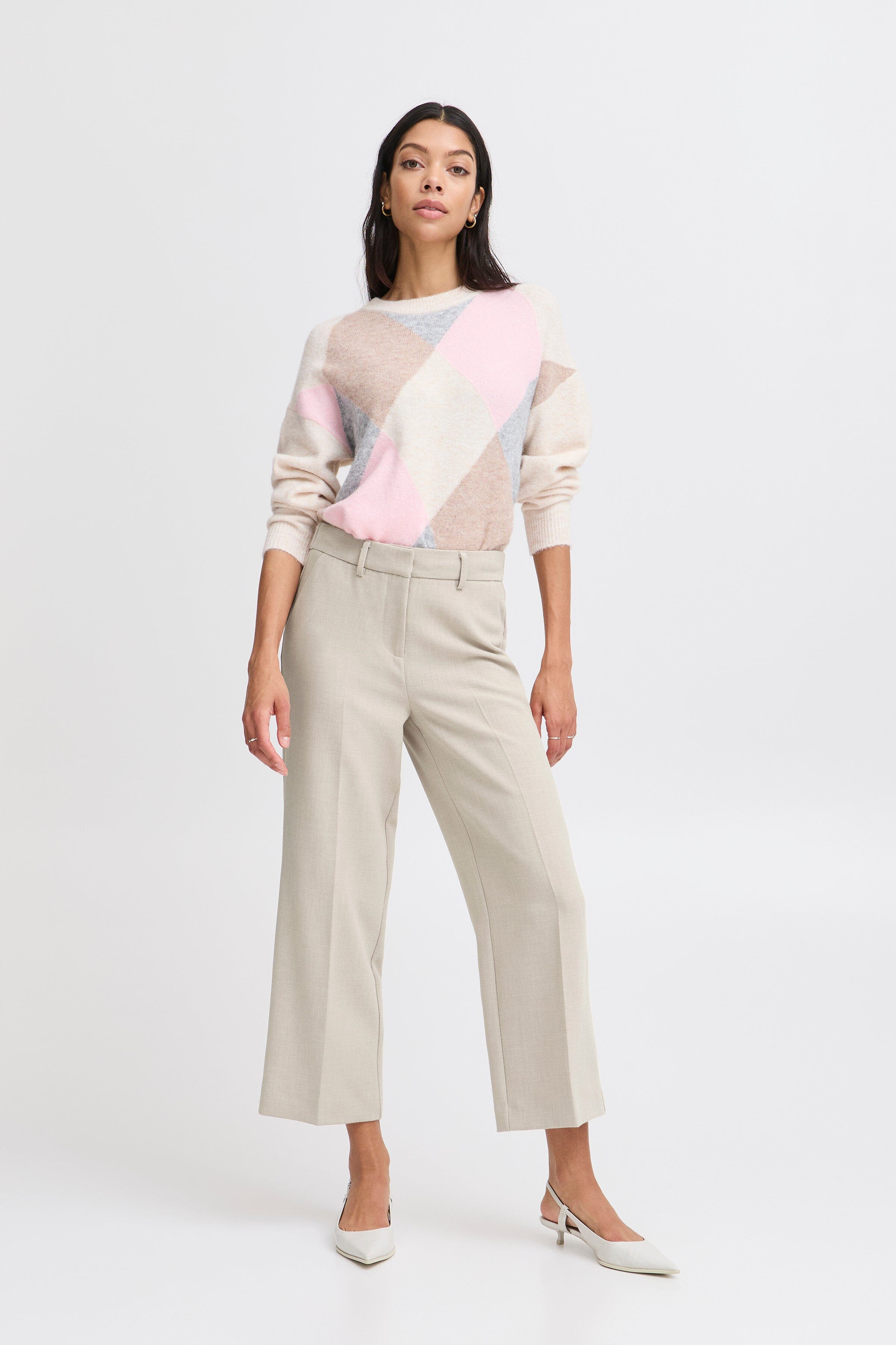 CROPPED BEIGE TROUSER PANT B YOUNG 