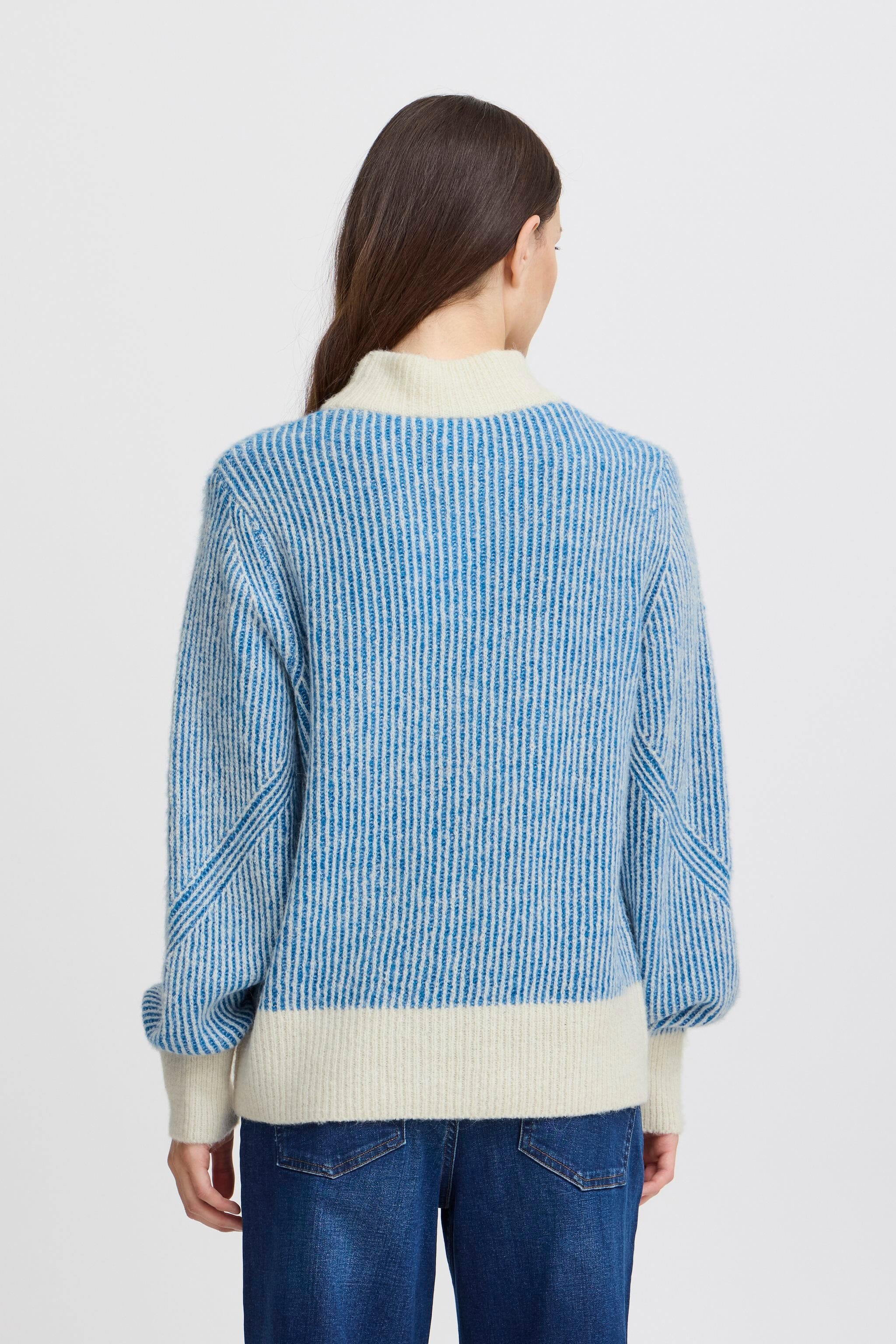 RELAXED FIT FUZZY BLUE SWEATER Sweater ICHI 