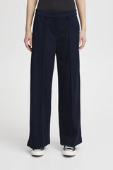 KATE OFFICE WIDE LEG TROUSER (NAVY) PANT ICHI 