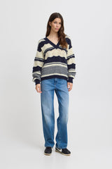 MONTAUK KNIT VNECK SWEATER Sweater ICHI 