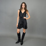 RUFFLE FRONT BLACK DRESS Dress RD STYLE 