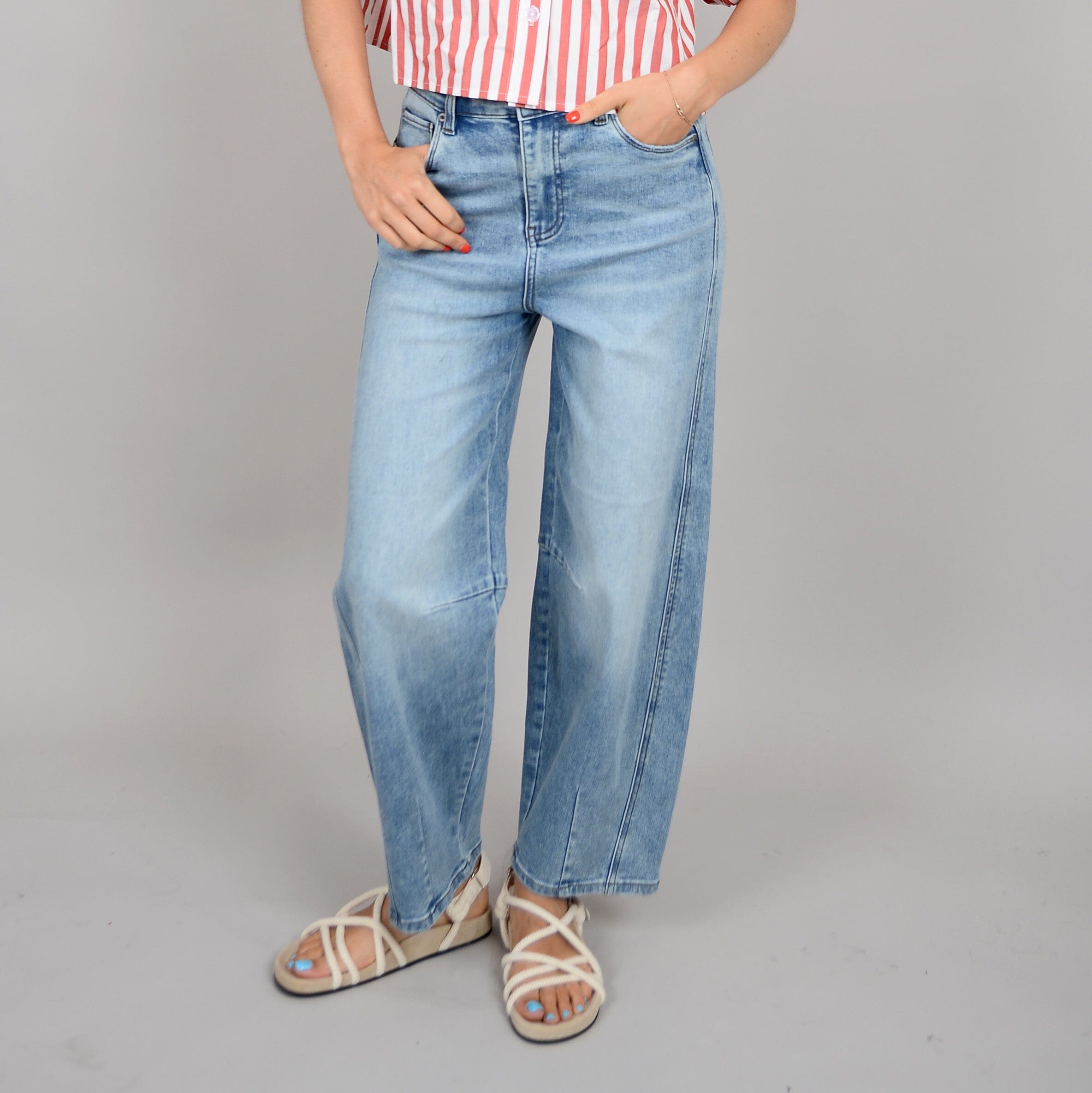 LIGHT WASH BARREL JEANS DENIM RD STYLE 