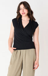 BLACK DRAPEY BLOUSE Top Dex 