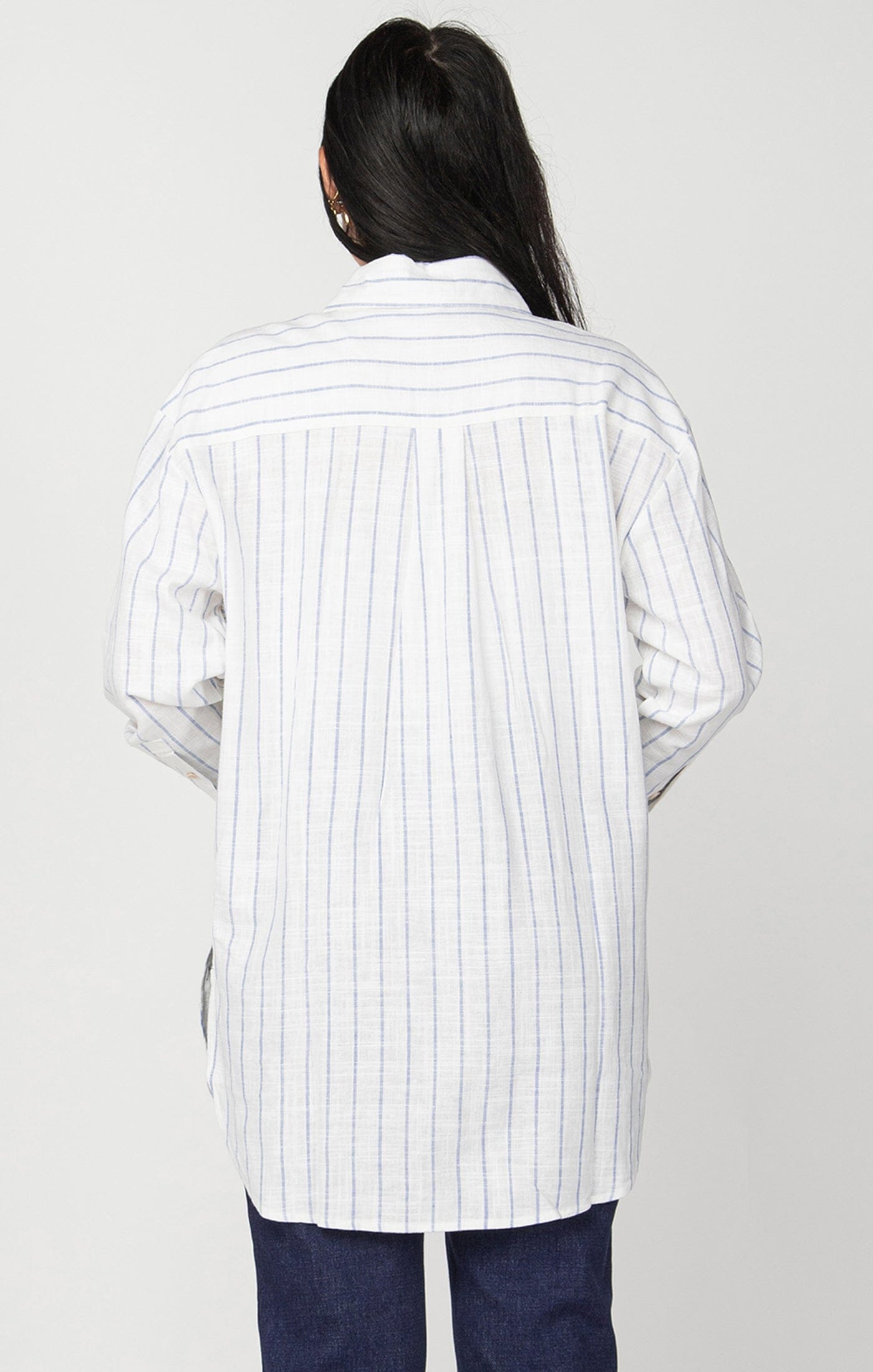 POP STRIPE BUTTON DOWN BLOUSE Top Dex 