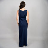 NAVY SILKY MAXI DRESS Dress RD STYLE 