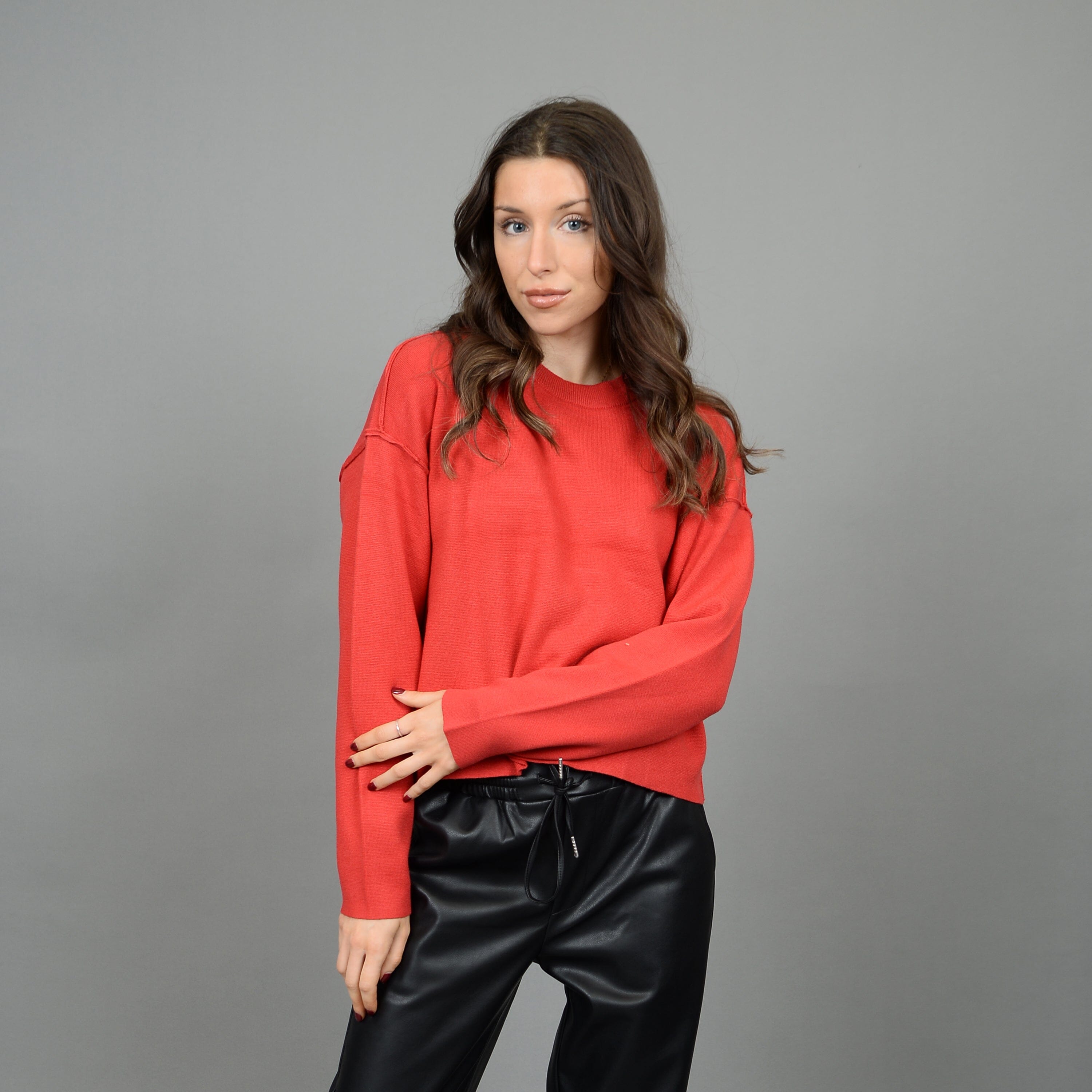 CHERRY CREW NECK SWEATER Sweater RD STYLE 