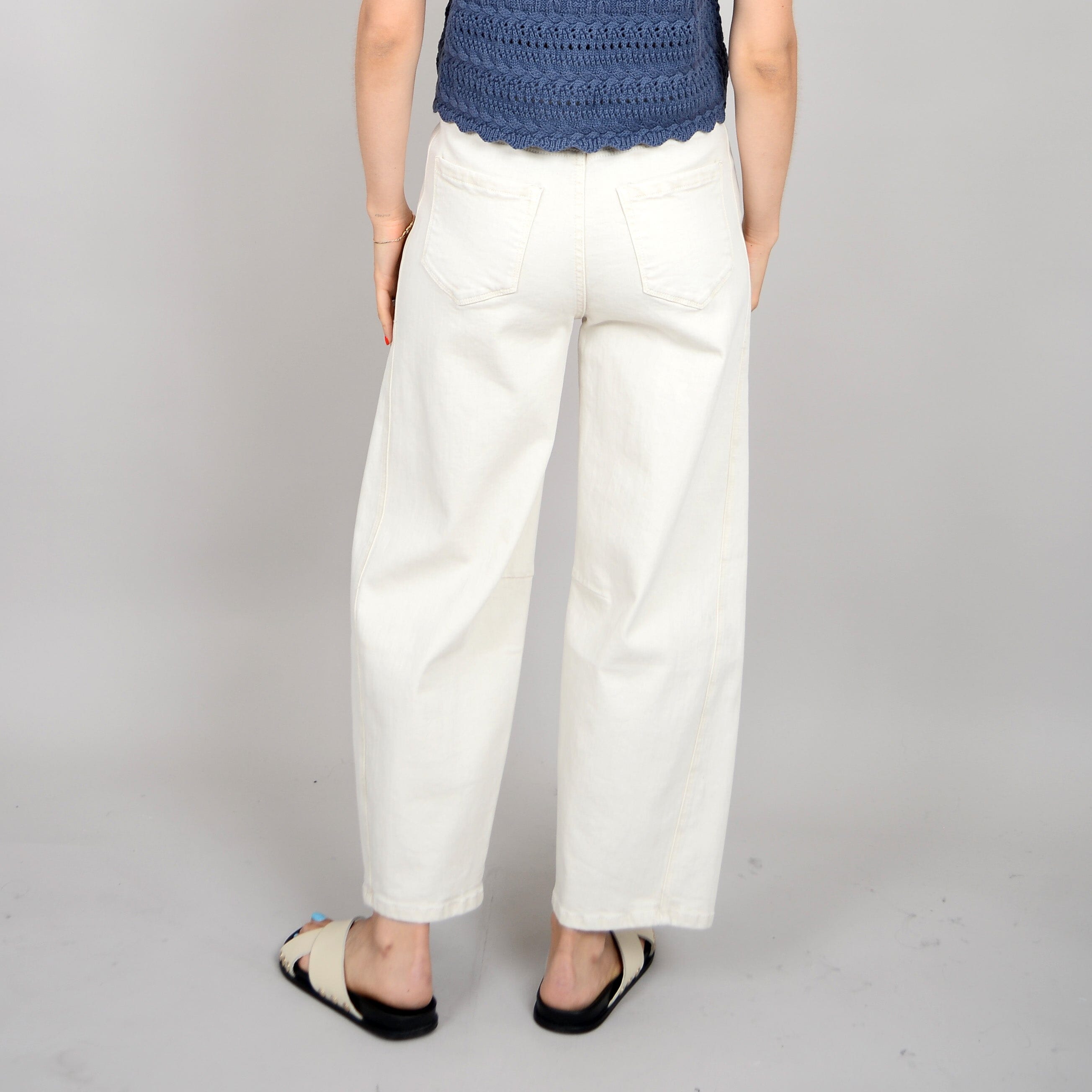 CREAM BARREL JEANS PANT RD STYLE 