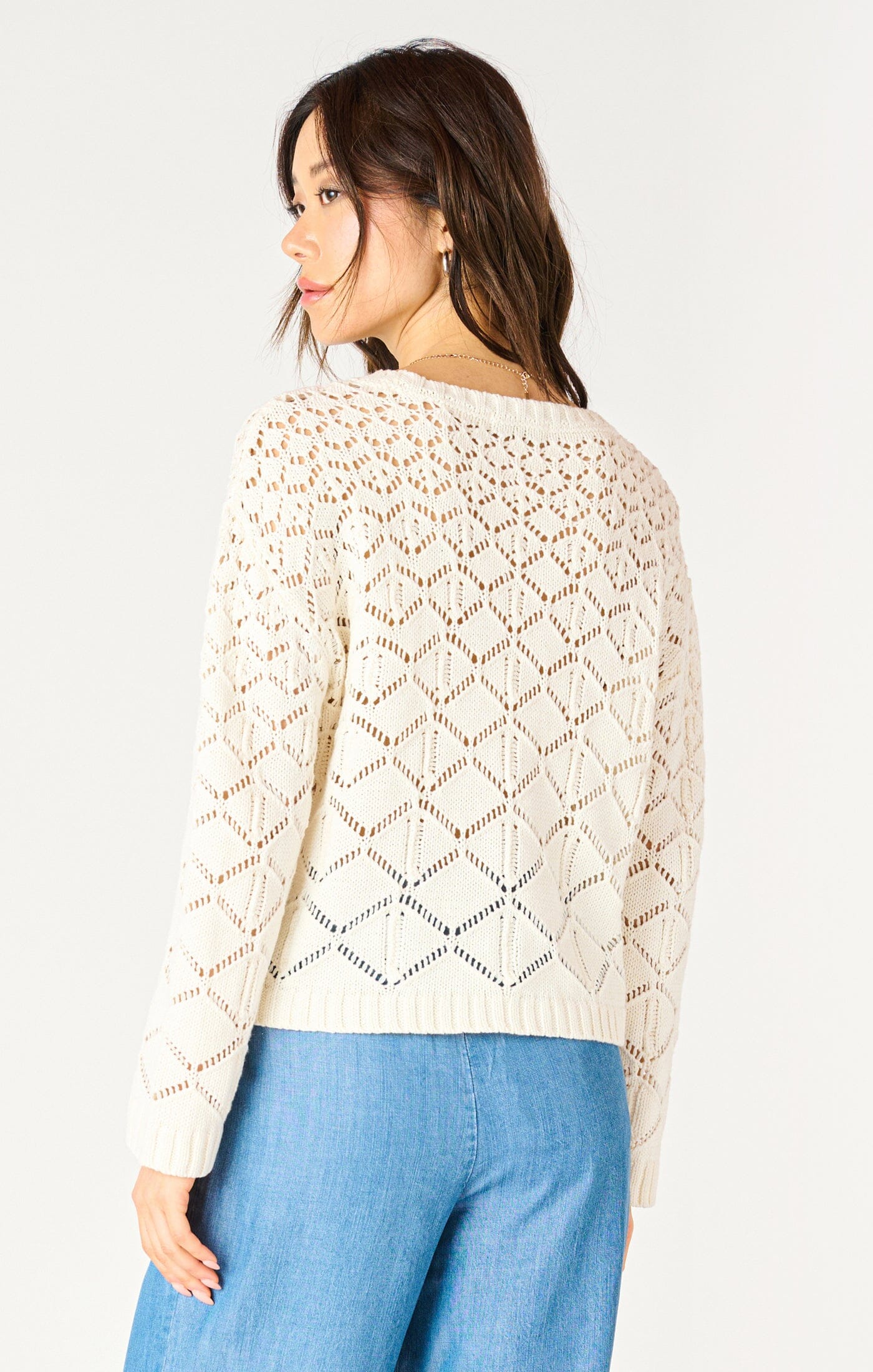 CREAM CROCHET SWEATER Sweater Dex 