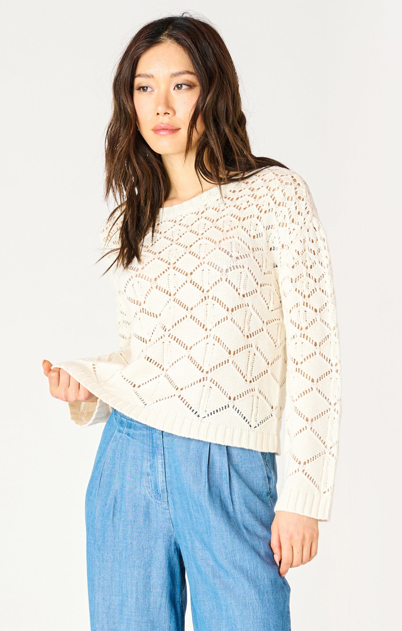 CREAM CROCHET SWEATER Sweater Dex 