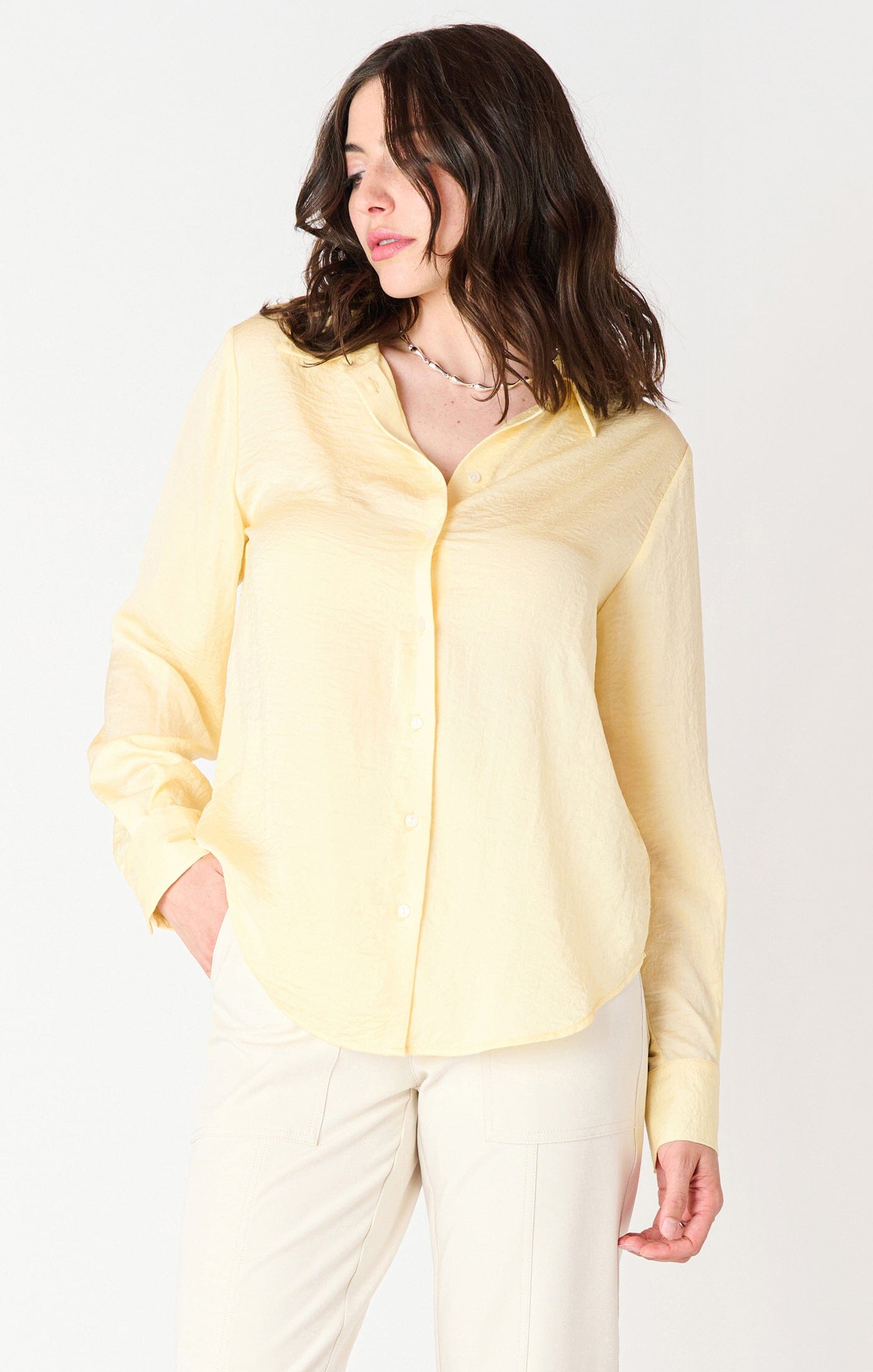 LEMON SATIN BLOUSE Top Dex 