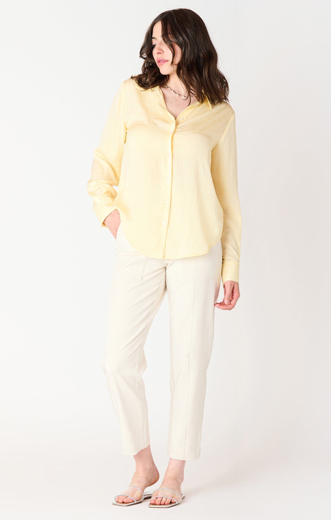 LEMON SATIN BLOUSE Top Dex 