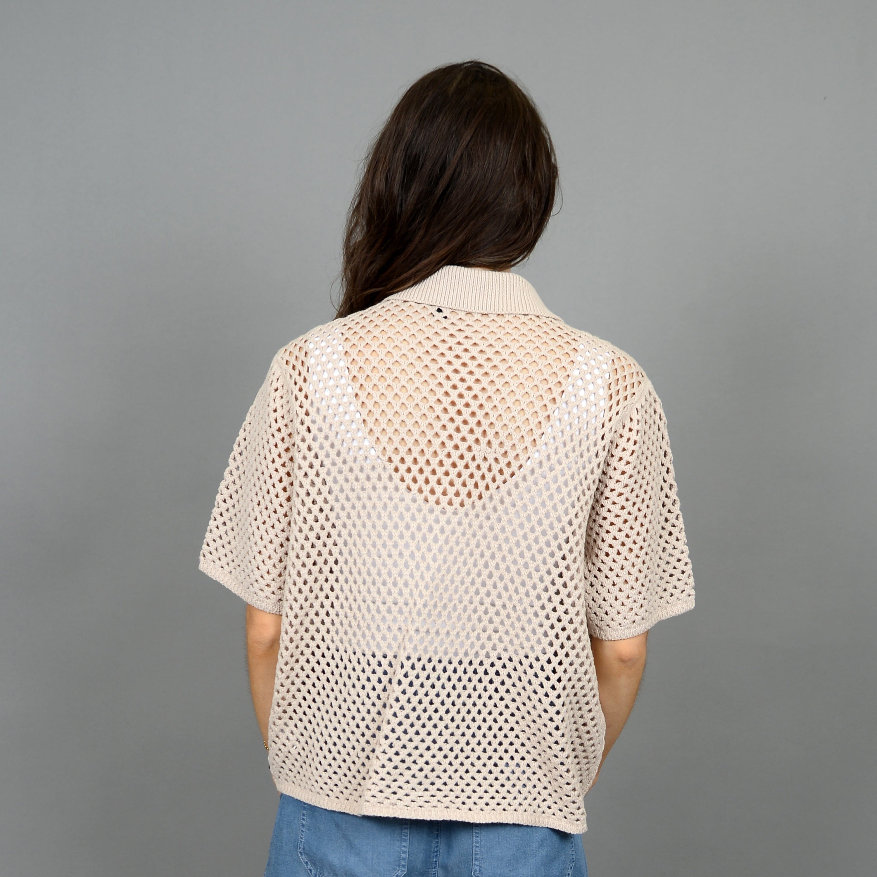 STONE KNIT COLLARED TOP Top RD STYLE 